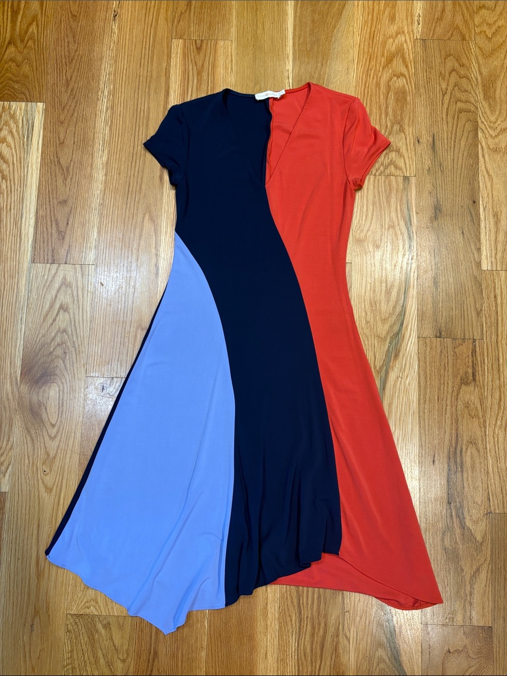 Tory Burch Walden Asymmetric Color Block Dress, Size Small
